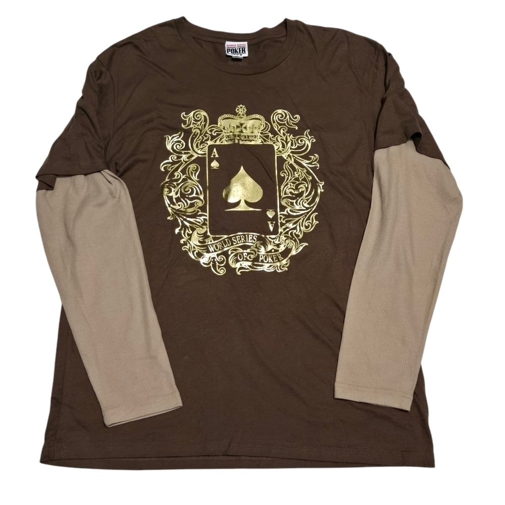 Poker World Series  Graphic Long Sleeve Shirt Mens Large